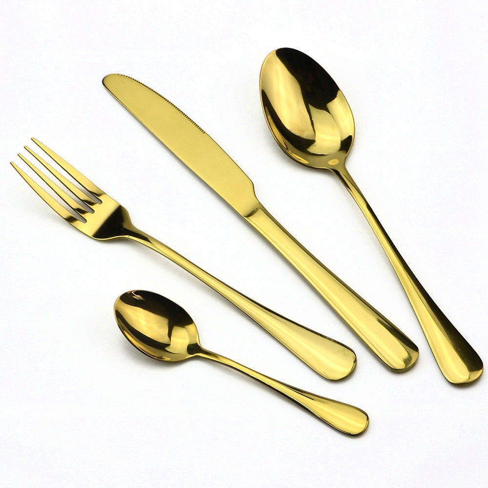 Dinnerware Set Colorful Rainbow Knife Fork Teaspoon Dishwasher Safe