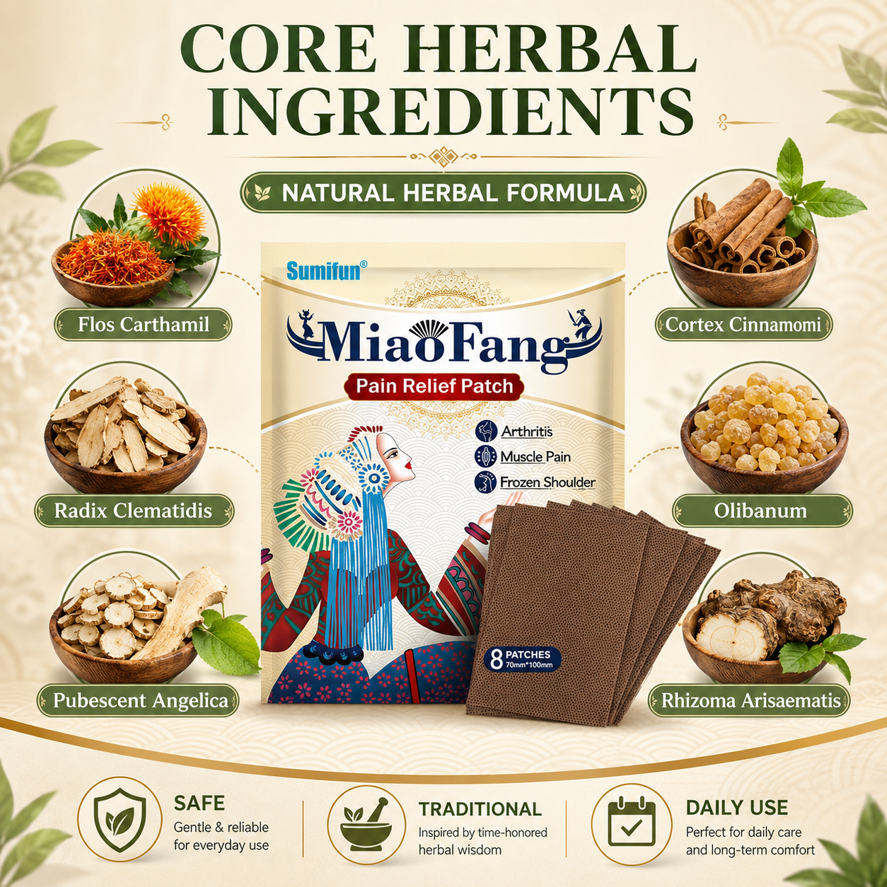 🌿 Pain Relief Patch — 12 Hours of Penetrating Heat That Works Deep — Soothes Arthritis, Muscle Strain & Frozen Shoulder Naturally-Q1