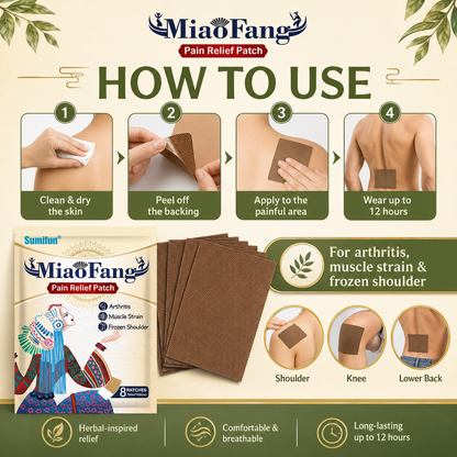 🌿 Pain Relief Patch — 12 Hours of Penetrating Heat That Works Deep — Soothes Arthritis, Muscle Strain & Frozen Shoulder Naturally-Q1
