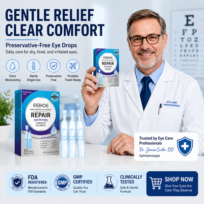 👁️ EELHOE Sterile Eye Drops – Preservative‑Free, Portable, Single‑Use Vials-QE