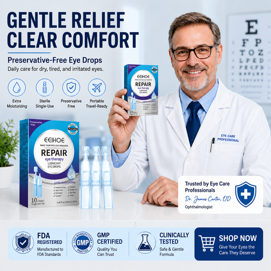 👁️ EELHOE Sterile Eye Drops – Preservative‑Free, Portable, Single‑Use Vials-QE