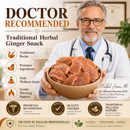 Aged Tangerine Peel & Perilla Ginger Slices – Traditional Herbal Snack-QE