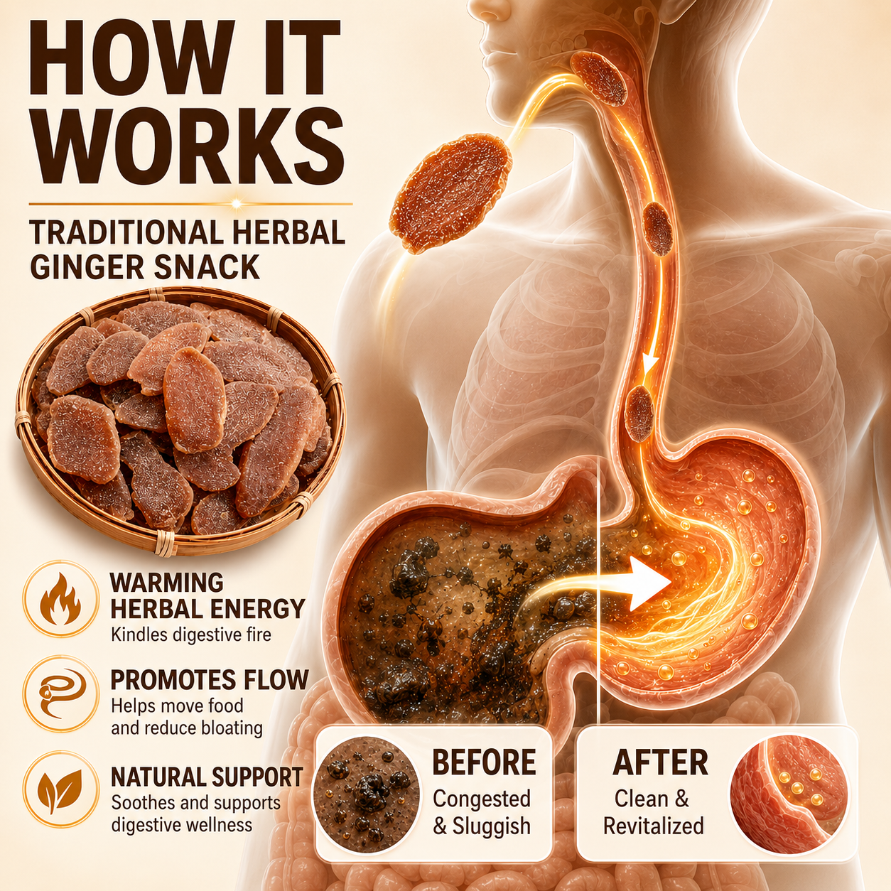 Aged Tangerine Peel & Perilla Ginger Slices – Traditional Herbal Snack-QE