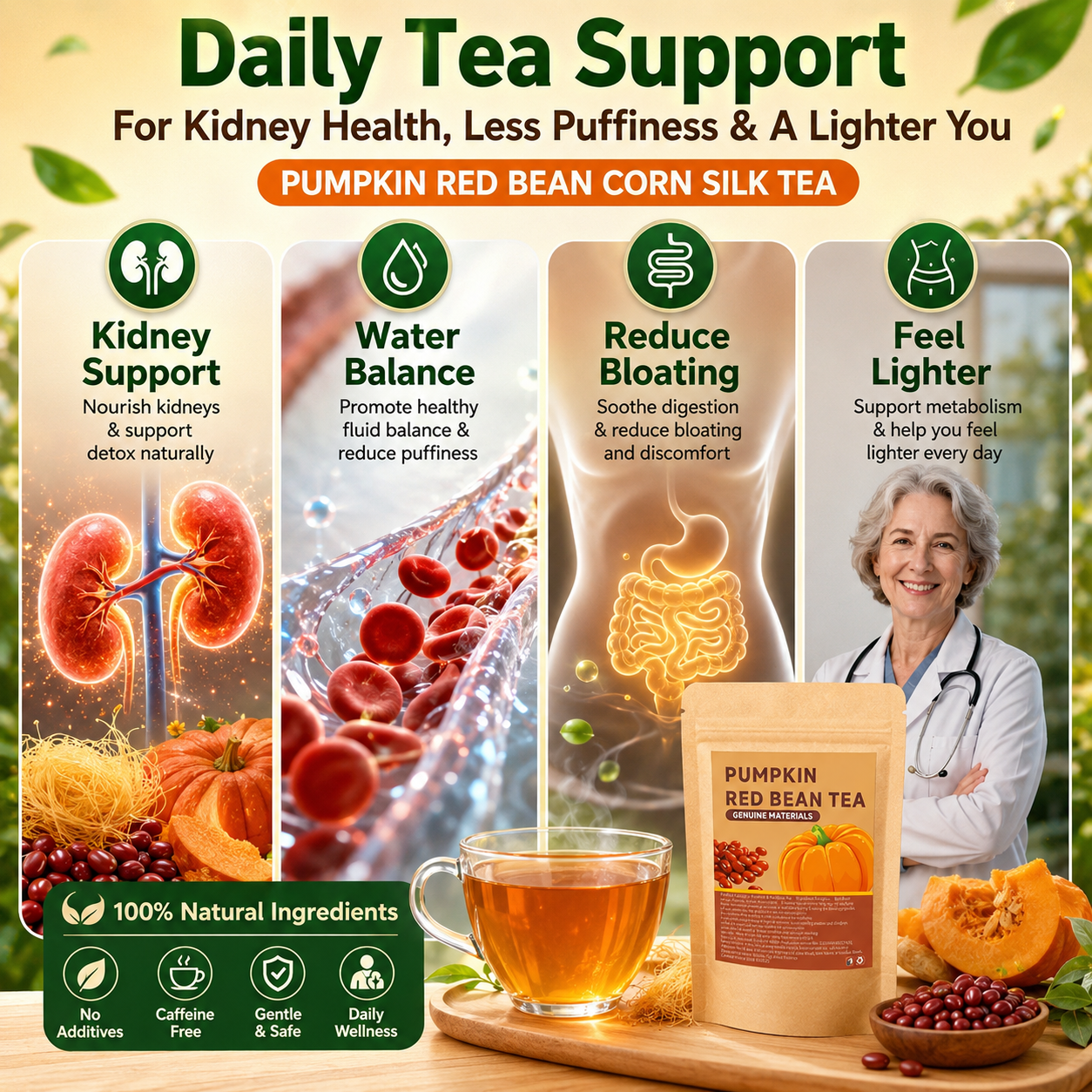 🌽Pumpkin Red Bean Corn Silk Tea-☁️ Feel Lighter Every Day-Q1