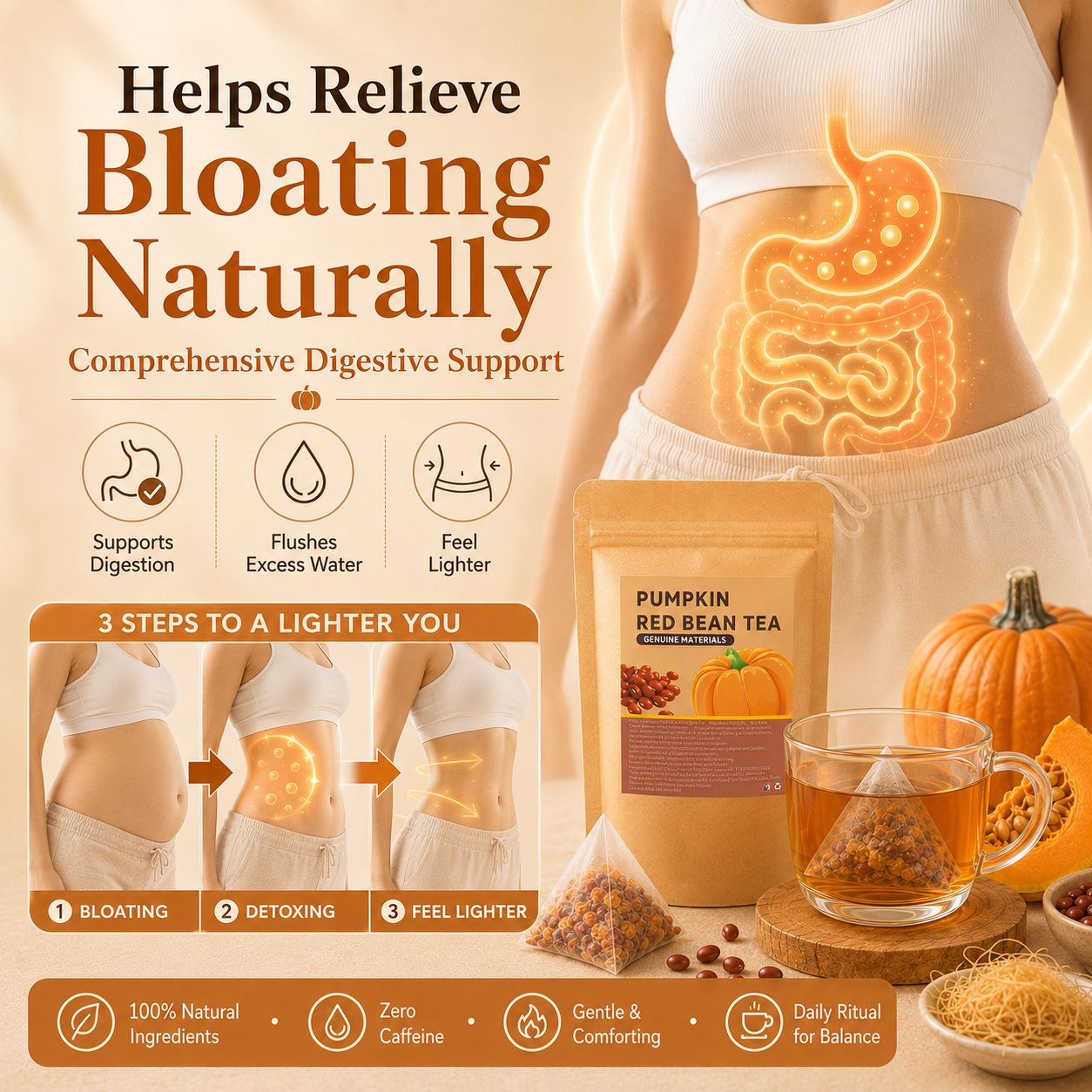 🌽Pumpkin Red Bean Corn Silk Tea-☁️ Feel Lighter Every Day-Q1
