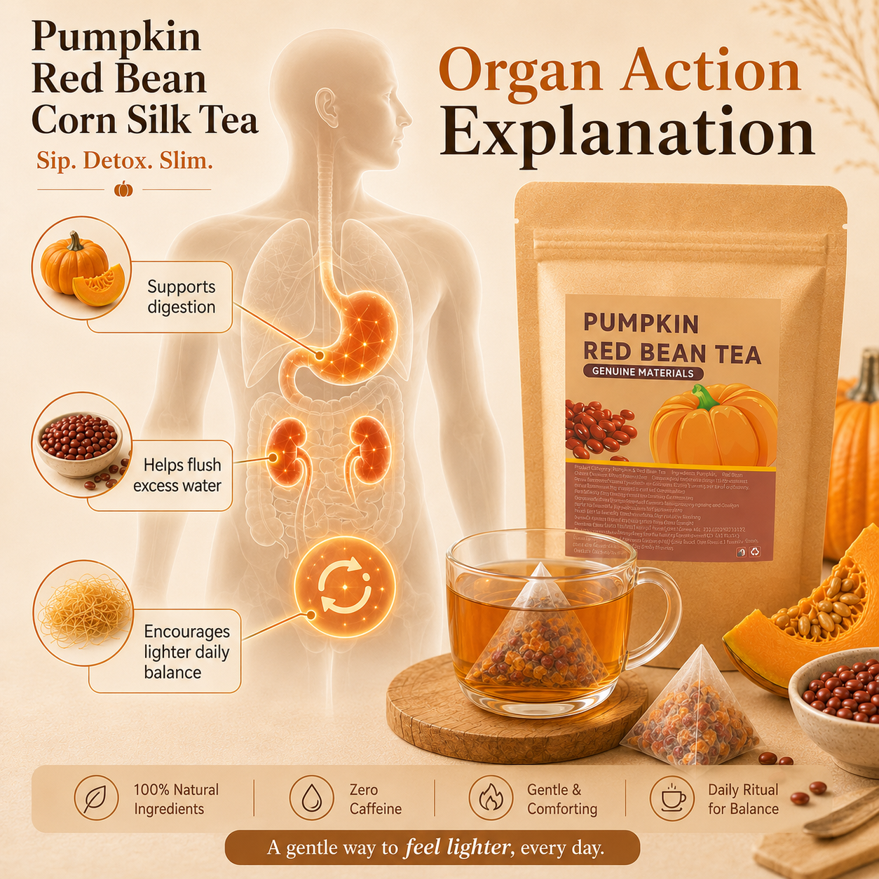 🌽Pumpkin Red Bean Corn Silk Tea-☁️ Feel Lighter Every Day-Q1