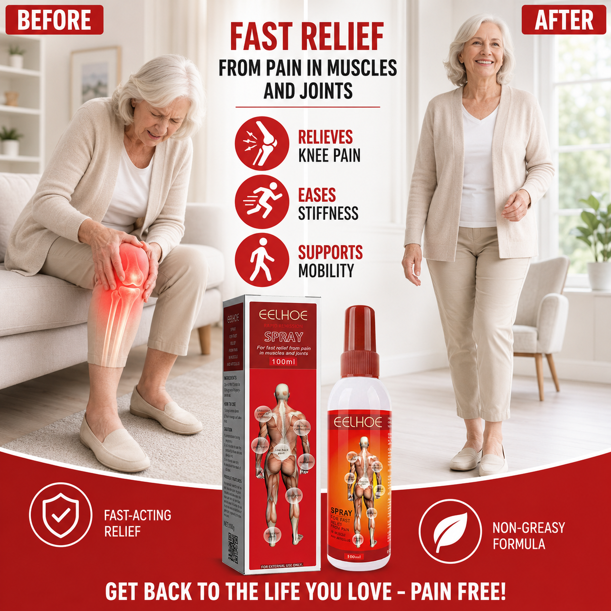 🏃 Joint Care Spray-Spray Away Joint Pain — For Back, Knees, Neck & Beyond-Q1