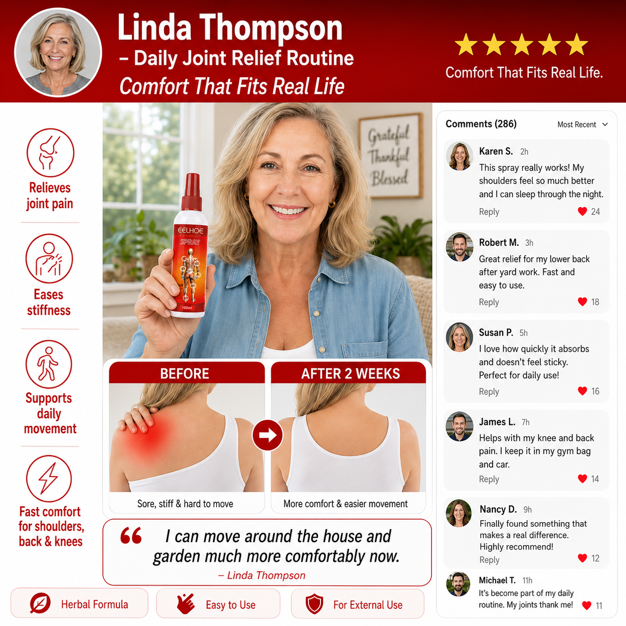 🏃 Joint Care Spray-Spray Away Joint Pain — For Back, Knees, Neck & Beyond-Q1