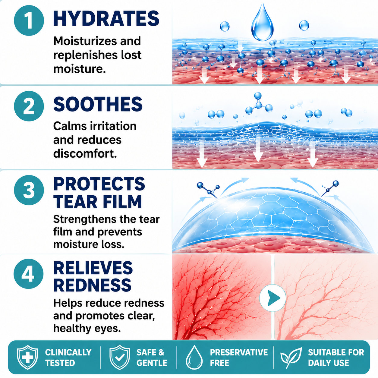 👁️ EELHOE Sterile Eye Drops – Preservative‑Free, Portable, Single‑Use Vials-QE