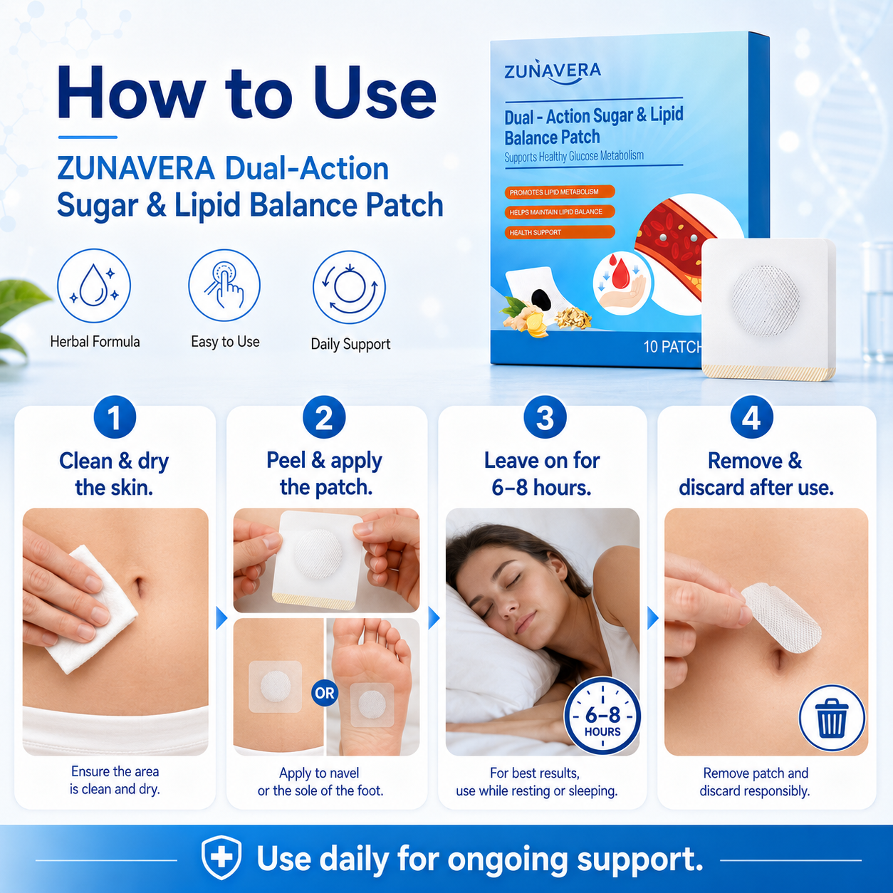 🌿 Dual-Action Sugar & Lipid Balance Patch-QE