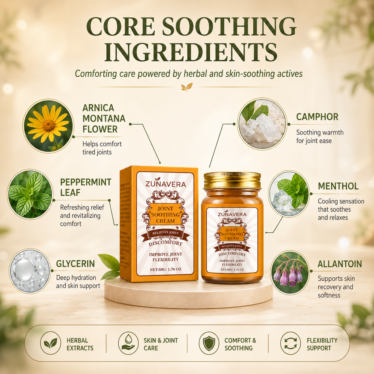 🏃🏻‍♀️ Joint Soothing Cream — Relieve Pain. Restore Flexibility. Rebuild Elasticity-Q1