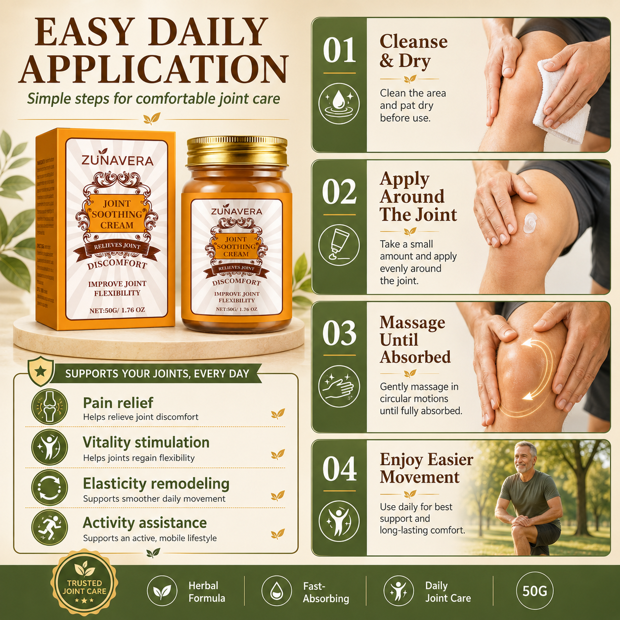 🏃🏻‍♀️ Joint Soothing Cream — Relieve Pain. Restore Flexibility. Rebuild Elasticity-Q1