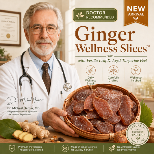 Aged Tangerine Peel & Perilla Ginger Slices – Traditional Herbal Snack-QE